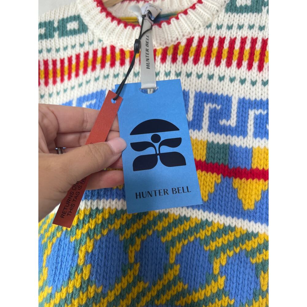 NWT Hunter Bell Odette Kent Fairisle Crew-Neckline Striped Sweater Top Size: XS - Picture 4 of 8